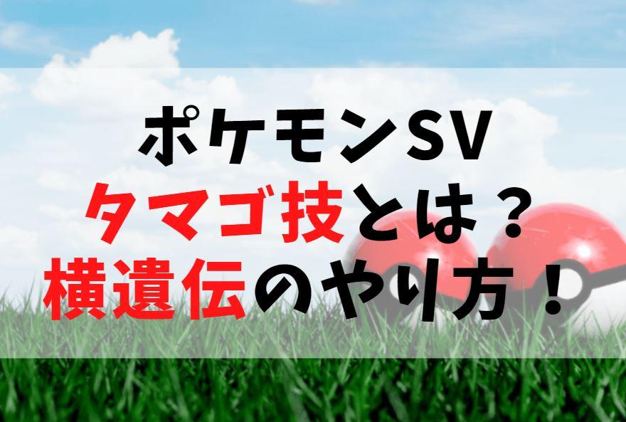 タマゴ技とは 横遺伝のやり方 あとから覚えると思い出しできない ポケモンsv